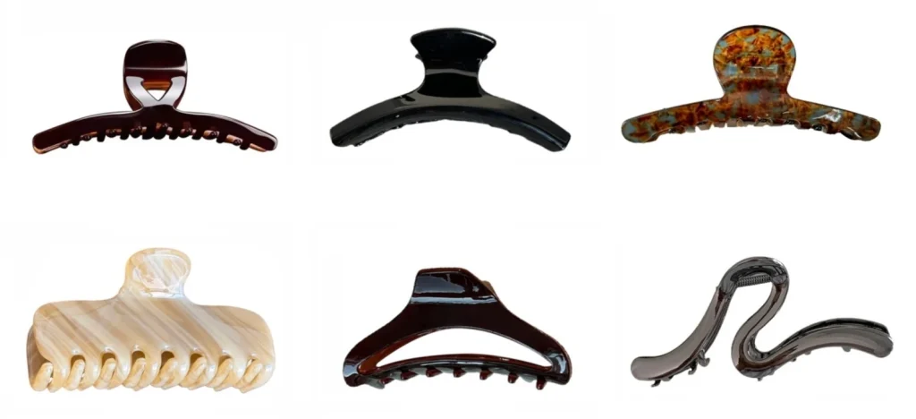 Classic acetate claw clip shapes in several profiles