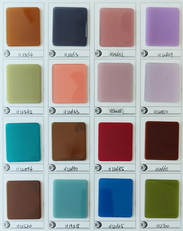 Photographed cellulose acetate color samples in chart 03