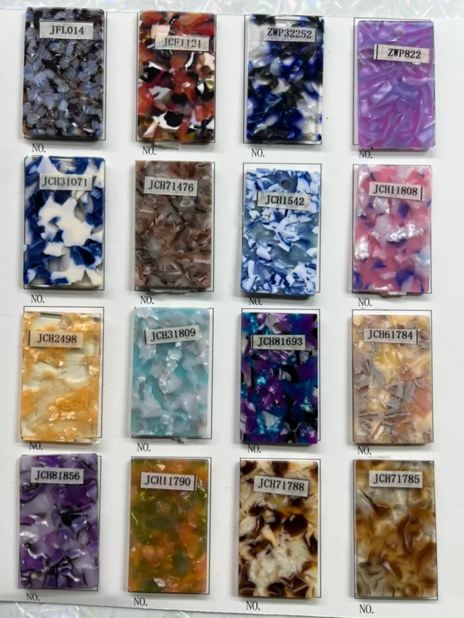 Photographed cellulose acetate color samples in chart 05