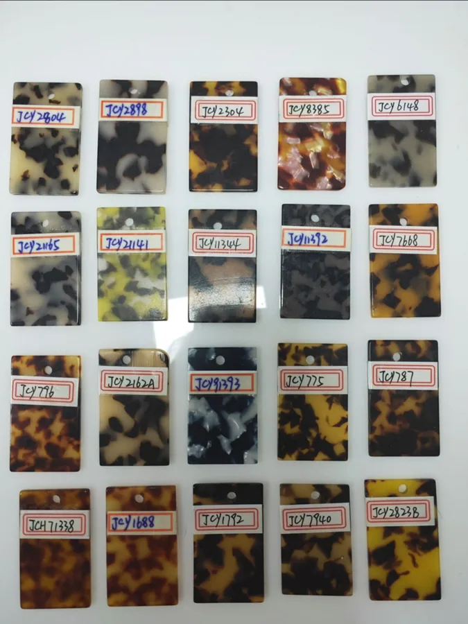 Photographed cellulose acetate color samples in chart 06