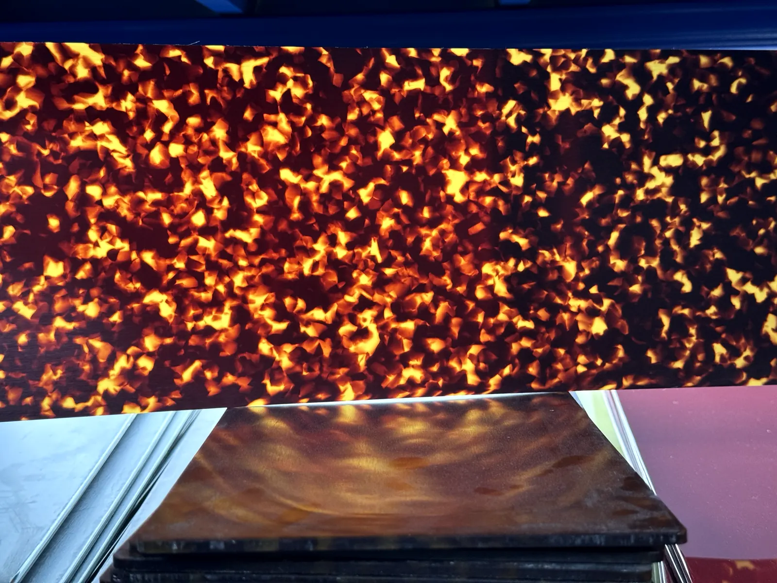 Backlit tortoiseshell acetate sheet