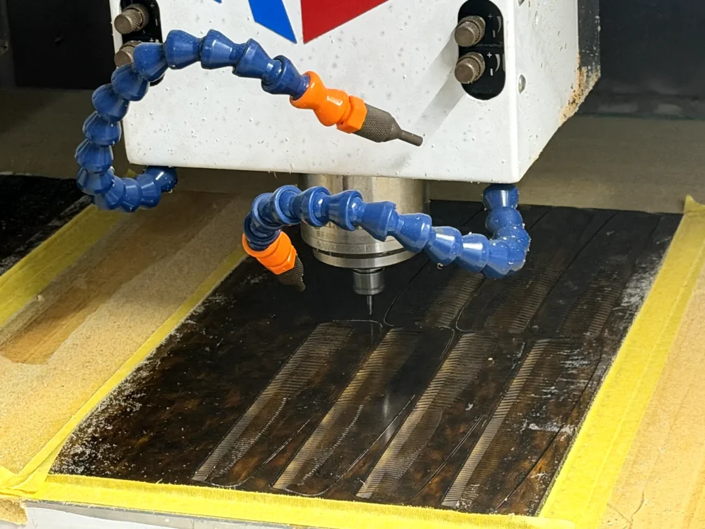 CNC cutting cellulose acetate sheet